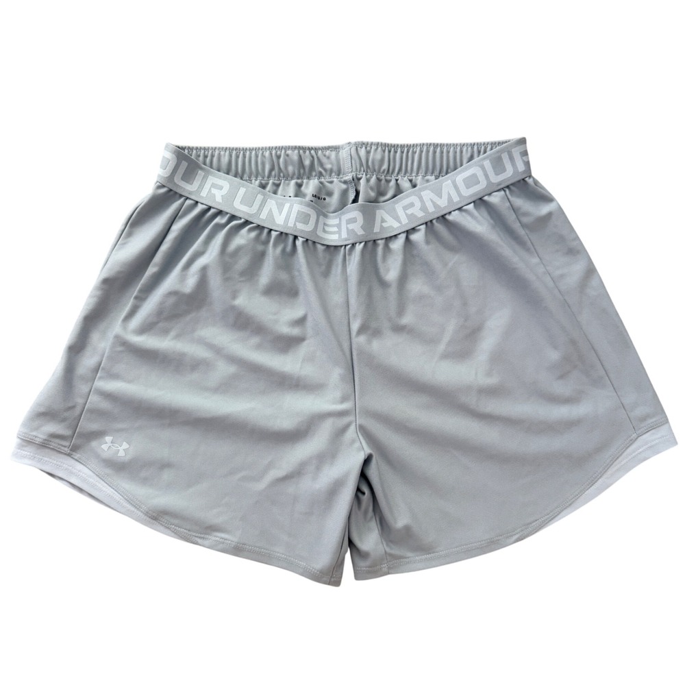 Under Armour Play Up Shorts Womens Large Gray Athletic Running Gym 1270734